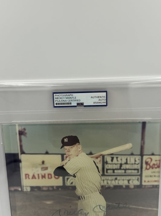 MICKEY MANTLE AUTOGRAPHED 8x10 Photo PSA/DNA SLABBED Photo Rare Signed Photo