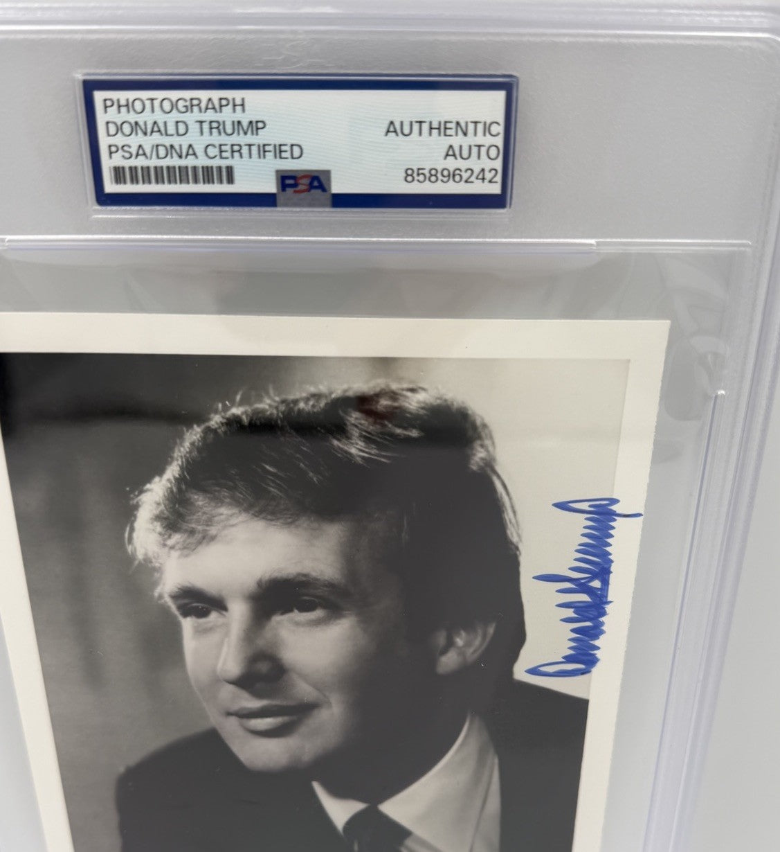 Donald Trump Signed Autograph Very Early Vintage 4x6 Photo Rare PSA Encapsulated