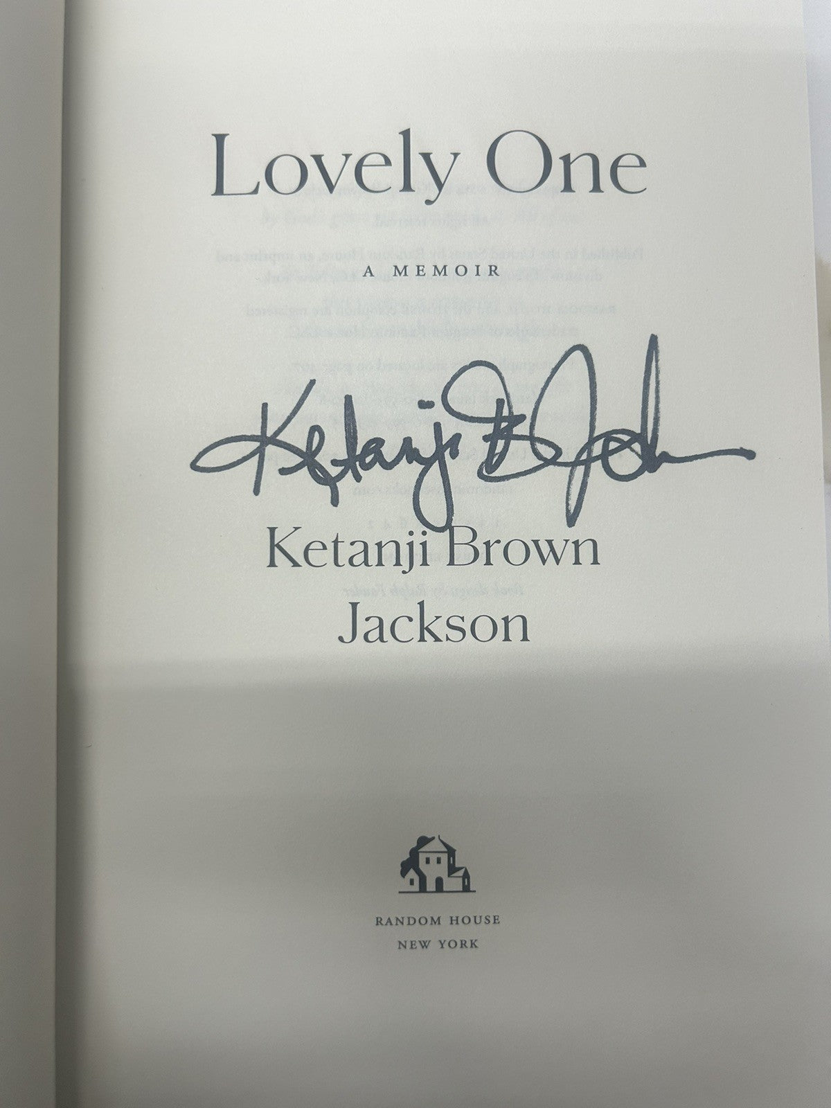 SIGNED Justice Ketanji Brown Jackson Book Lovely One 1ST EDITION Hardcover 