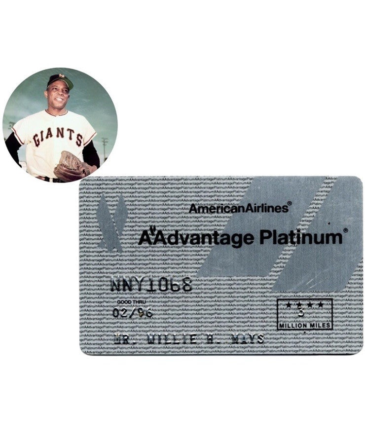 Willie Mays  Personally Owned Credit Card American Airlines Rare COA