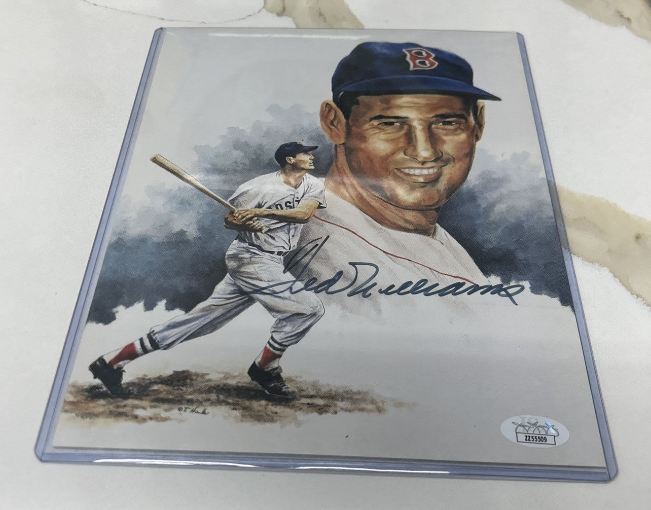 Ted Williams Signed 8x10 Photo Autograph Red Sox JSA Sticker