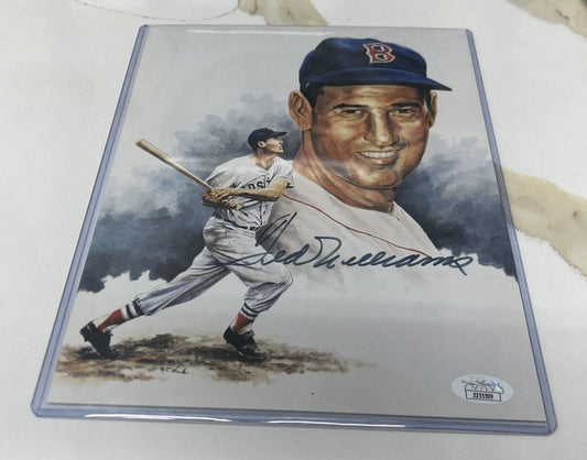 Ted Williams Signed 8x10 Photo Autograph Red Sox JSA Sticker