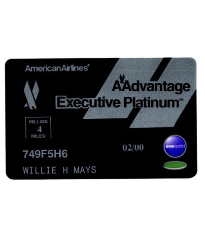 Willie Mays  Personally Owned Credit Card American Airlines Rare COA