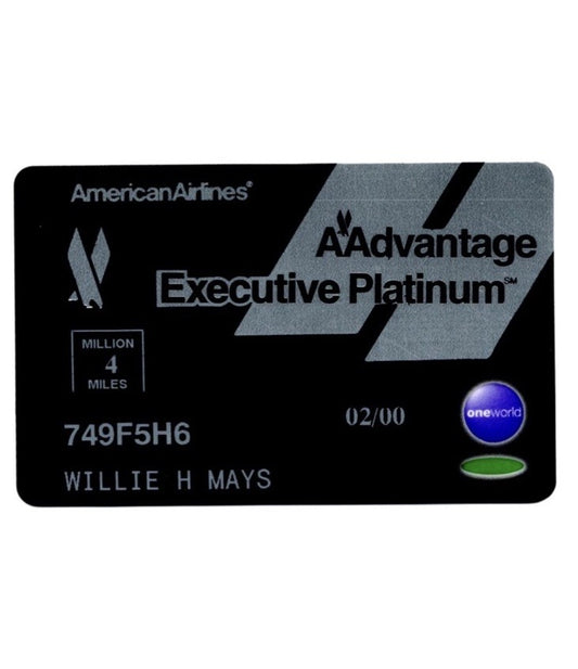 Willie Mays  Personally Owned Credit Card American Airlines Rare COA