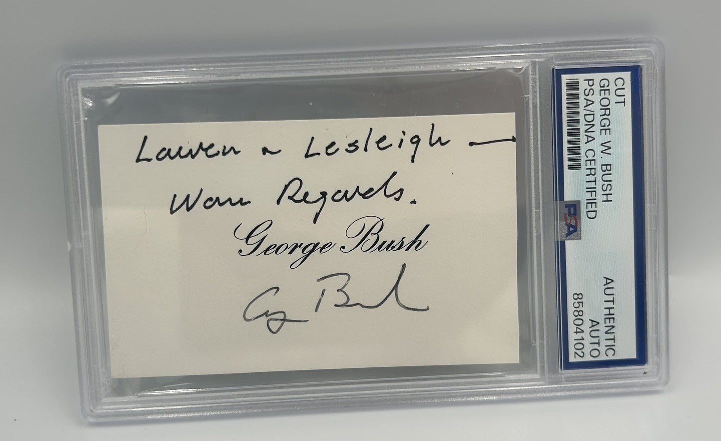 President George H.W. Bush Signed Card USA Rare Autograph PSA/DNA