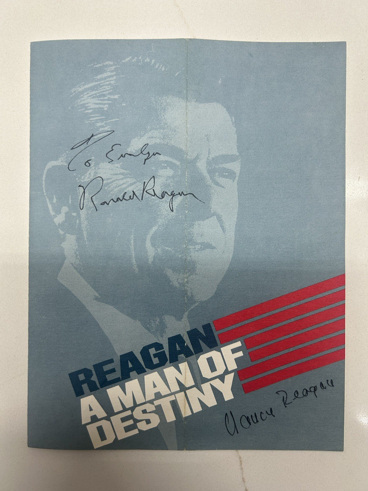President Ronald Reagan Signed A MAN OF DESTINY Nancy Reagan Autograph 1979