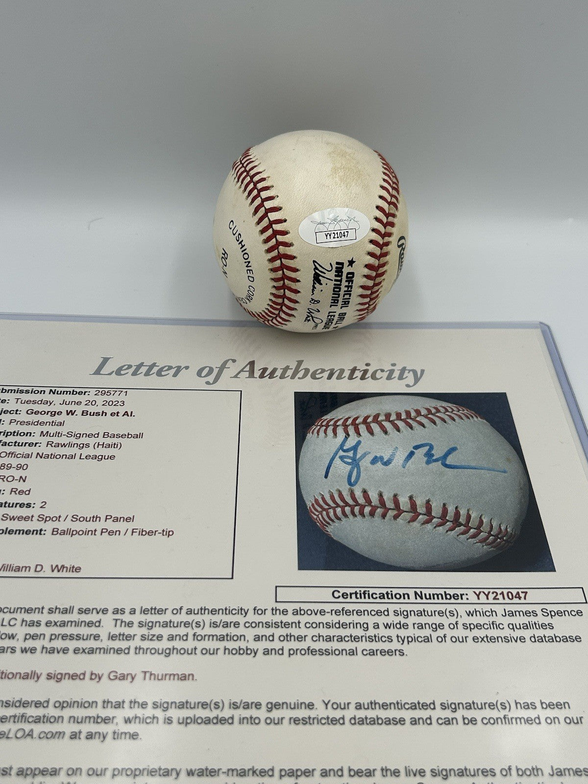 President George W Bush Early Signed Baseball 43rd USA JSA COA Rare Autograph