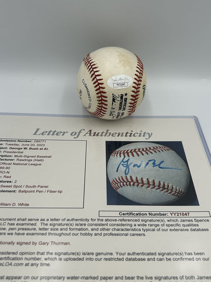 President George W Bush Early Signed Baseball 43rd USA JSA COA Rare Autograph