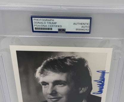 Donald Trump Signed Autograph Very Early Vintage 4x6 Photo Rare PSA Encapsulated