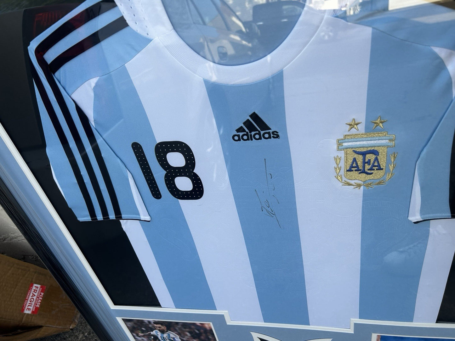 Lionel Messi Signed Jersey Framed Argentina National Team JSA LETTER LOA RARE