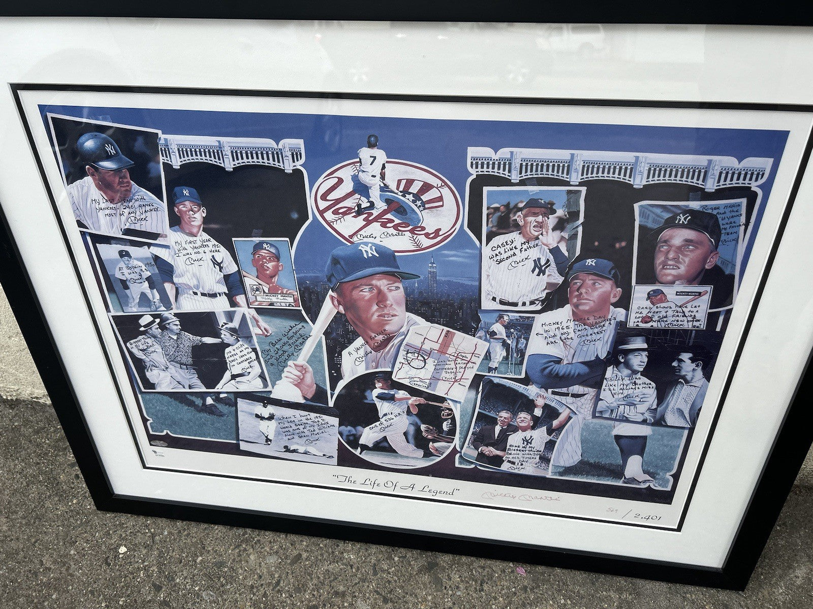 Autographed Mickey Mantle Lithograph The Life Of A Legend BAS LOA /2401 RARE