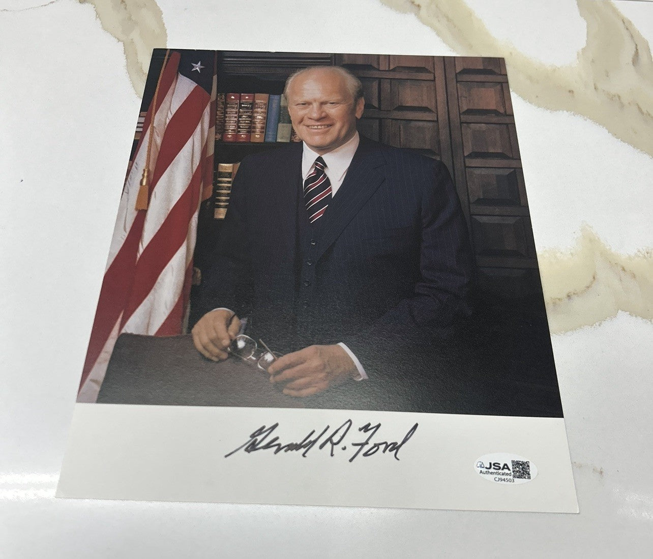 President Gerald Ford  Autographed 8x10 Photo  JSA COA