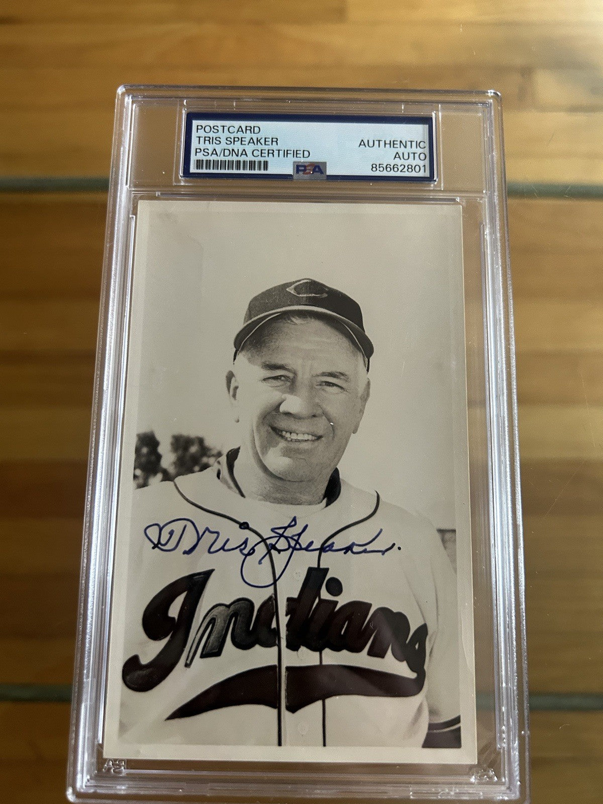 TRIS SPEAKER SIGNED POSTCARD PSA/DNA CERTIFIED AUTHENTIC AUTOGRAPH BASEBALL HOF