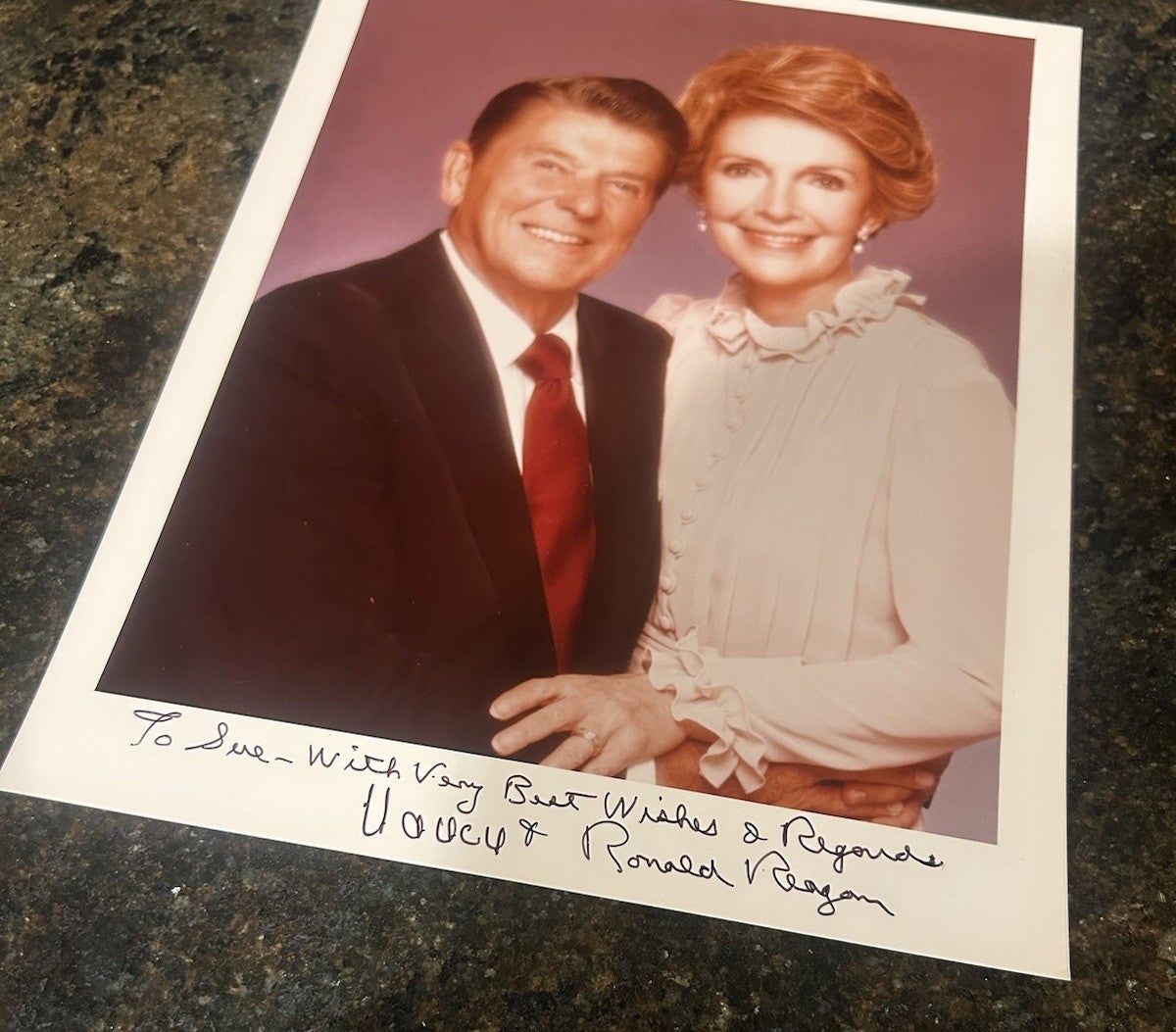 Ronald Reagan & Nancy Reagan Autographed Photo Portrait Signed