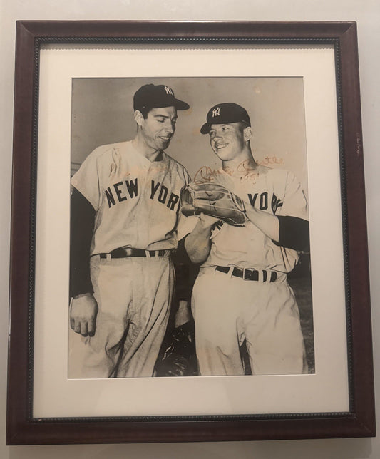 Mickey Mantle & Joe DiMaggio Signed Photo 16x20 Yankees Insc. "1951” PSA LOA
