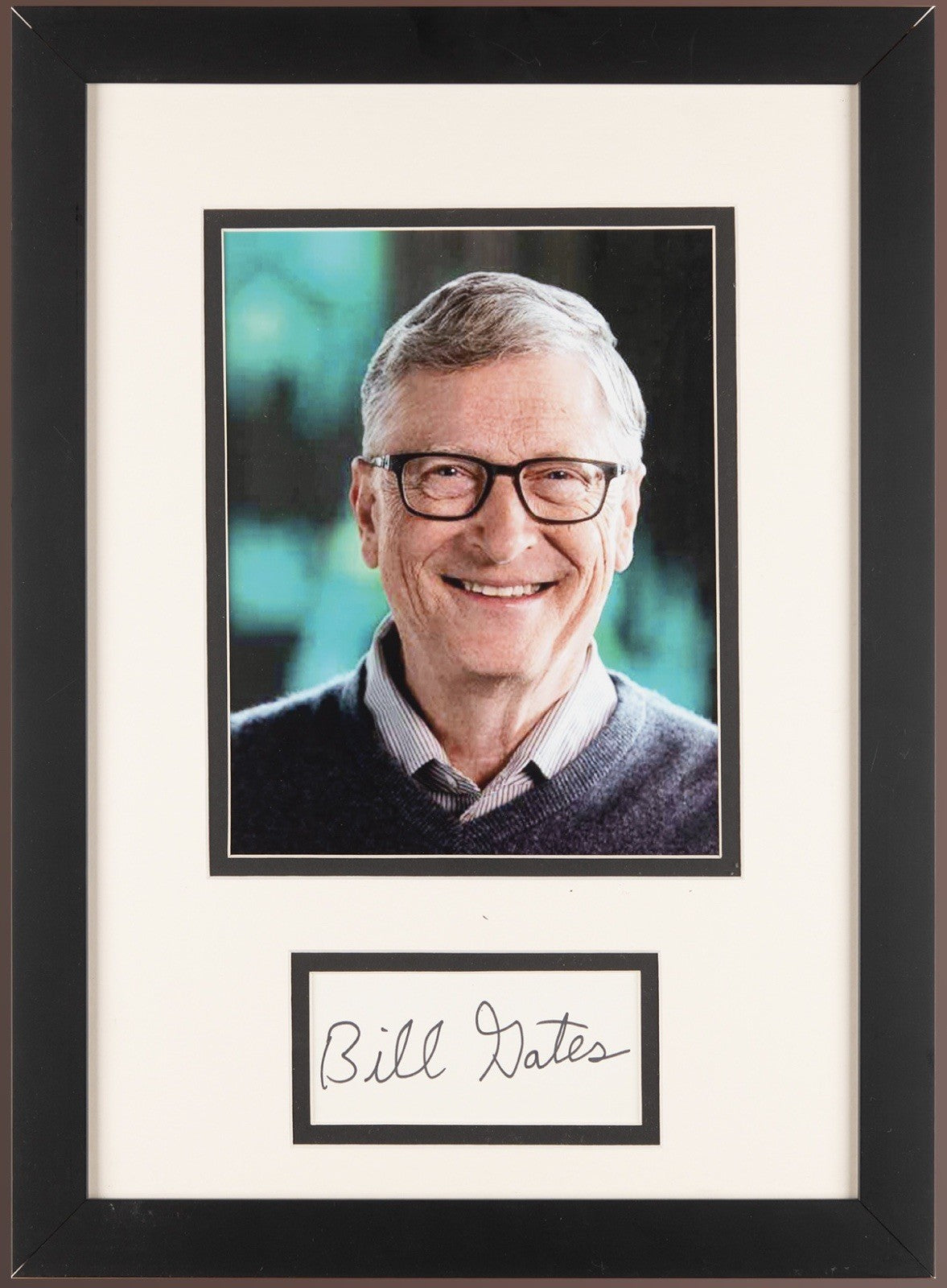 Bill Gates Signed Framed Cut JSA LOA Microsoft Founder Tech Billionaire RARE !