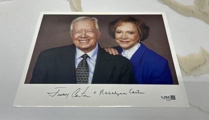 Dual Signed Jimmy Carter & Rosalynn Carter Autographed 8x10 Photo JSA President