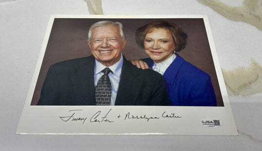 Dual Signed Jimmy Carter & Rosalynn Carter Autographed 8x10 Photo JSA President