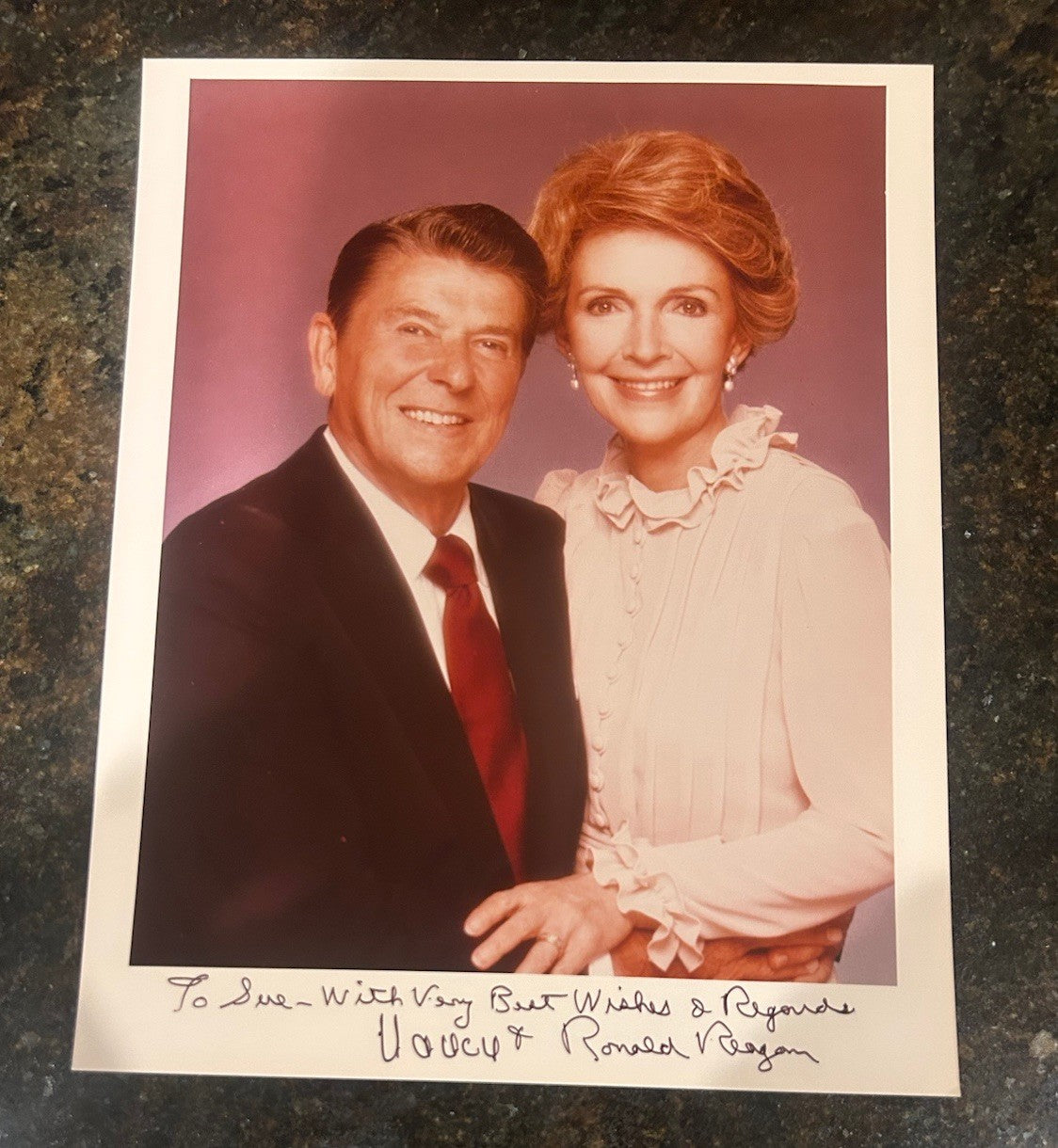 Ronald Reagan & Nancy Reagan Autographed Photo Portrait Signed
