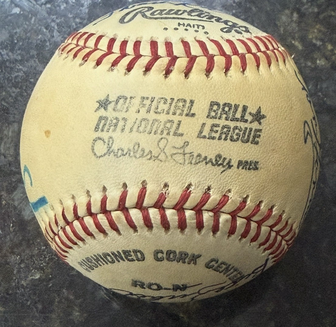 Joe Dimaggio Sandy Koufax Vin Scully +8 HOF Singer Multi Signed Baseball JSA LOA
