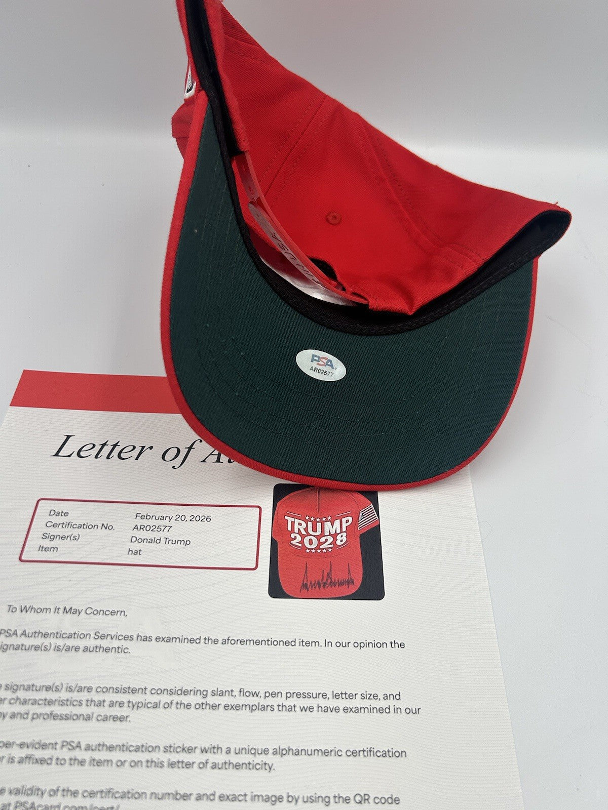 Donald Trump Autographed TRUMP 2028 Hat MAGA Authentic Signed MAGA RARE PSA LOA