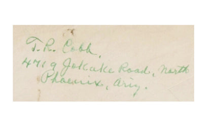 Ty Cobb Signed Envelope Addressed to North Carolina PSA & BAS (Beckett) Auto
