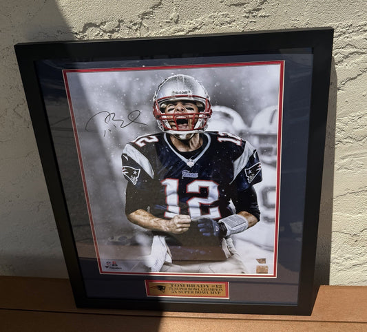 Tom Brady Signed Framed 16x20 New England Patriots Scream Photo Fanatics