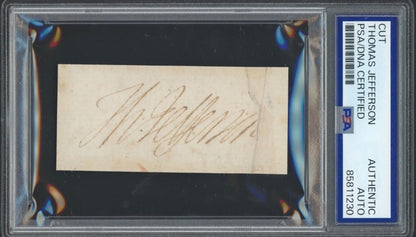 Thomas Jefferson Autograph Rare Cut Signature  Signed Auto PSA Encapsulated Rare