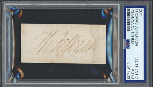 Thomas Jefferson Autograph Rare Cut Signature  Signed Auto PSA Encapsulated Rare