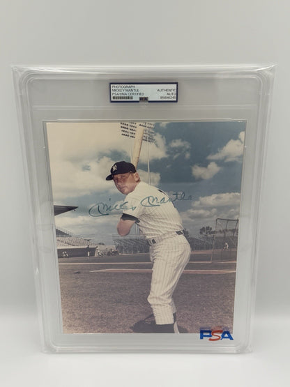 MICKEY MANTLE AUTOGRAPHED 8x10 Photo PSA/DNA SLABBED Photo Rare Signed Photo