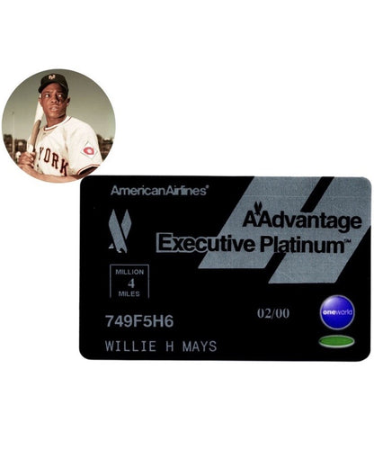 Willie Mays  Personally Owned Credit Card American Airlines Rare COA