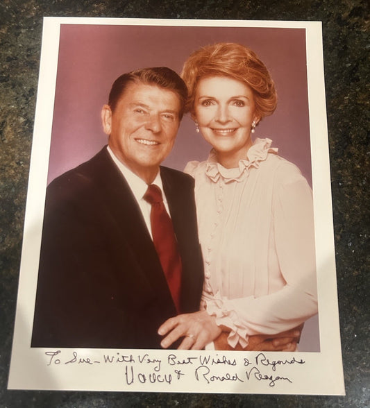 Ronald Reagan & Nancy Reagan Autographed Photo Portrait Signed