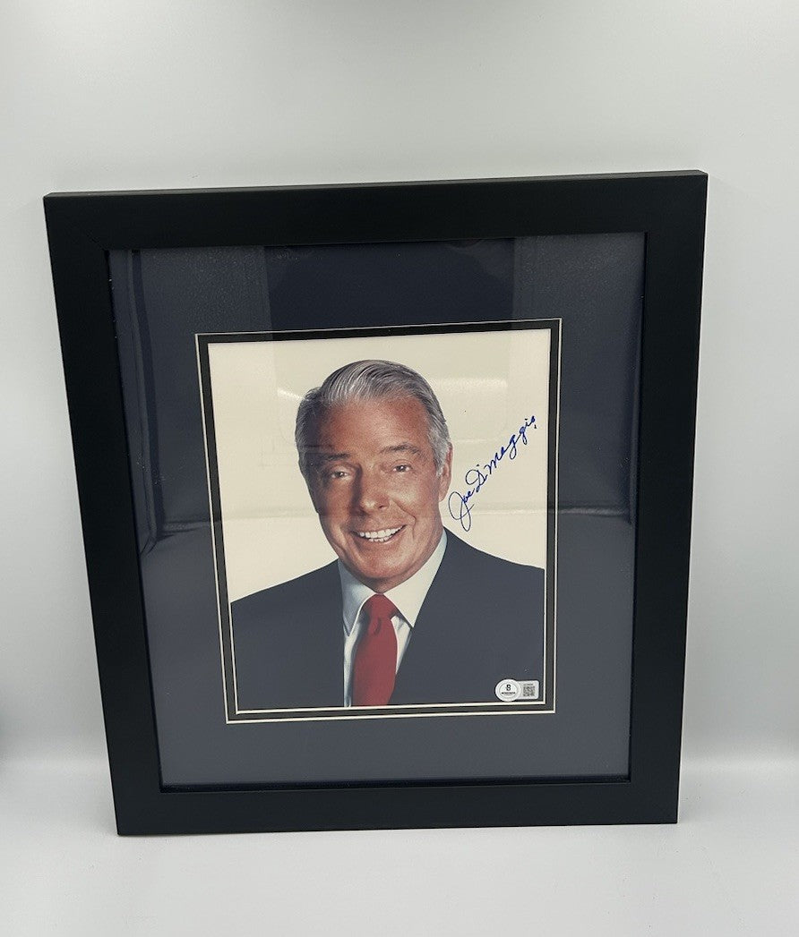 Joe DiMaggio Autographed New York Yankees Framed 8x10 Photo Signed BAS LOA