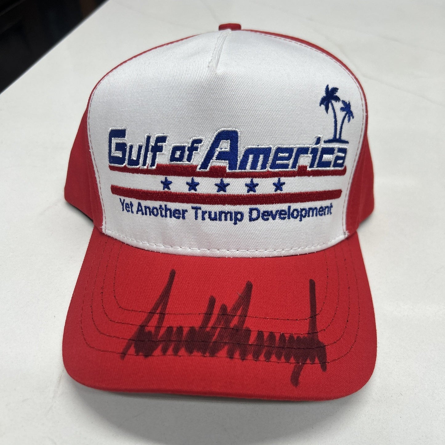 Donald Trump Autographed Signature Gulf Of America Hat Rare Autograph