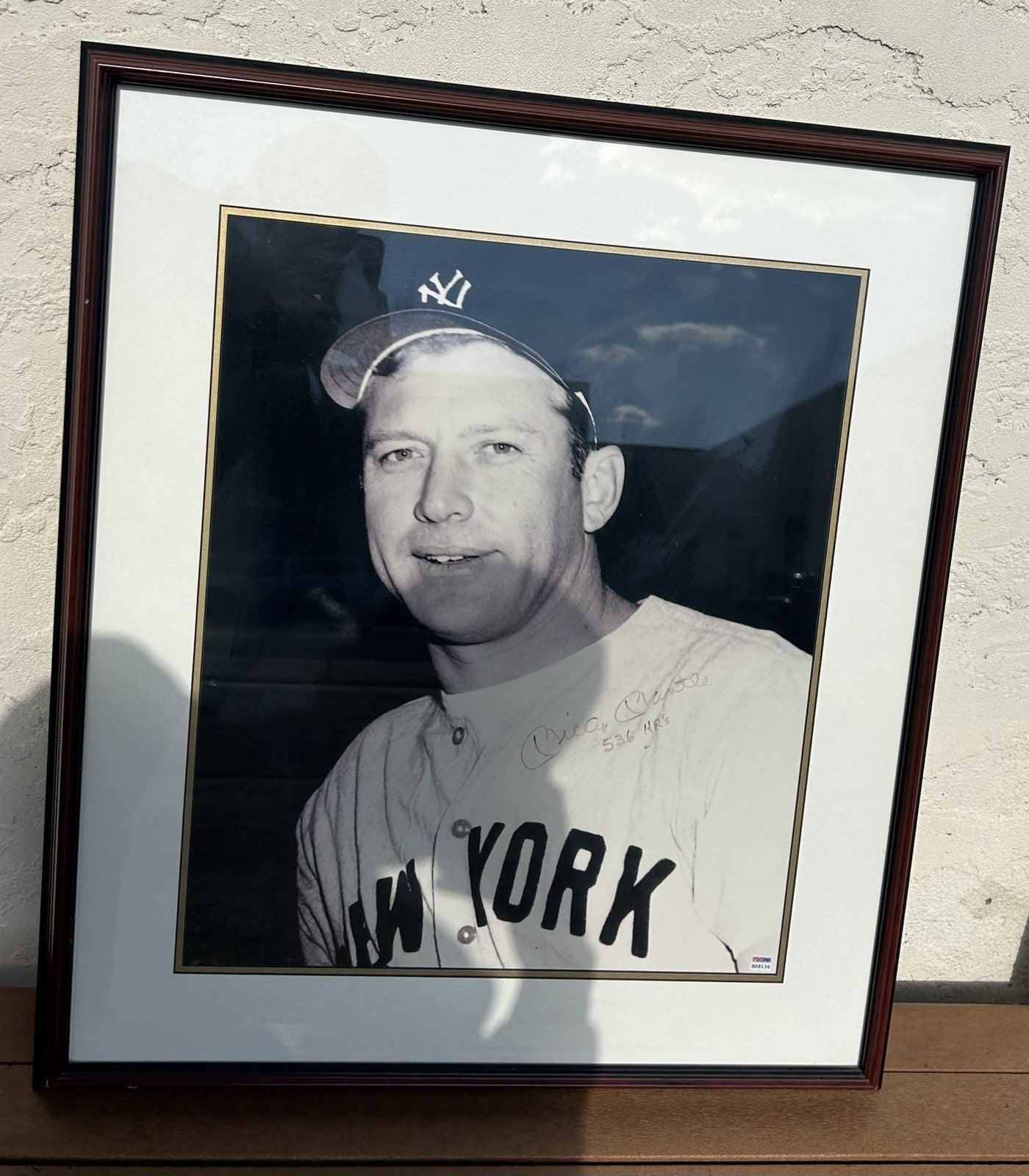 Mickey Mantle Signed 20x24 Photo PSA LOA RARE Auto Insc “536 HRs” Custom Framed