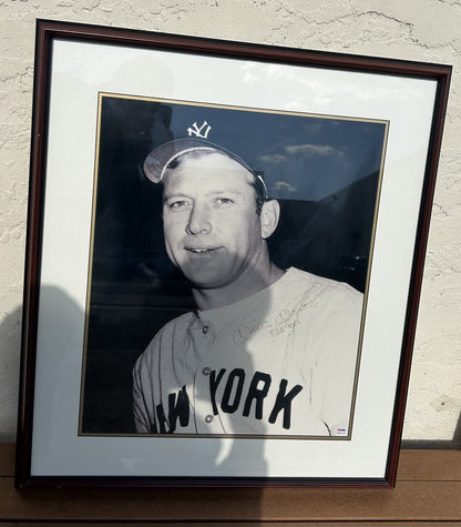 Mickey Mantle Signed 20x24 Photo PSA LOA RARE Auto Insc “536 HRs” Custom Framed