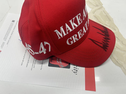 PRESIDENT DONALD J TRUMP SIGNED AUTOGRAPHED MAGA HAT PSA/DNA LOA RARE SIGNATURE