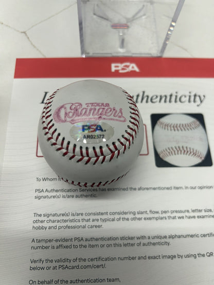 Mickey Mantle Autographed Rangers Baseball Rare Red Ink PSA LOA