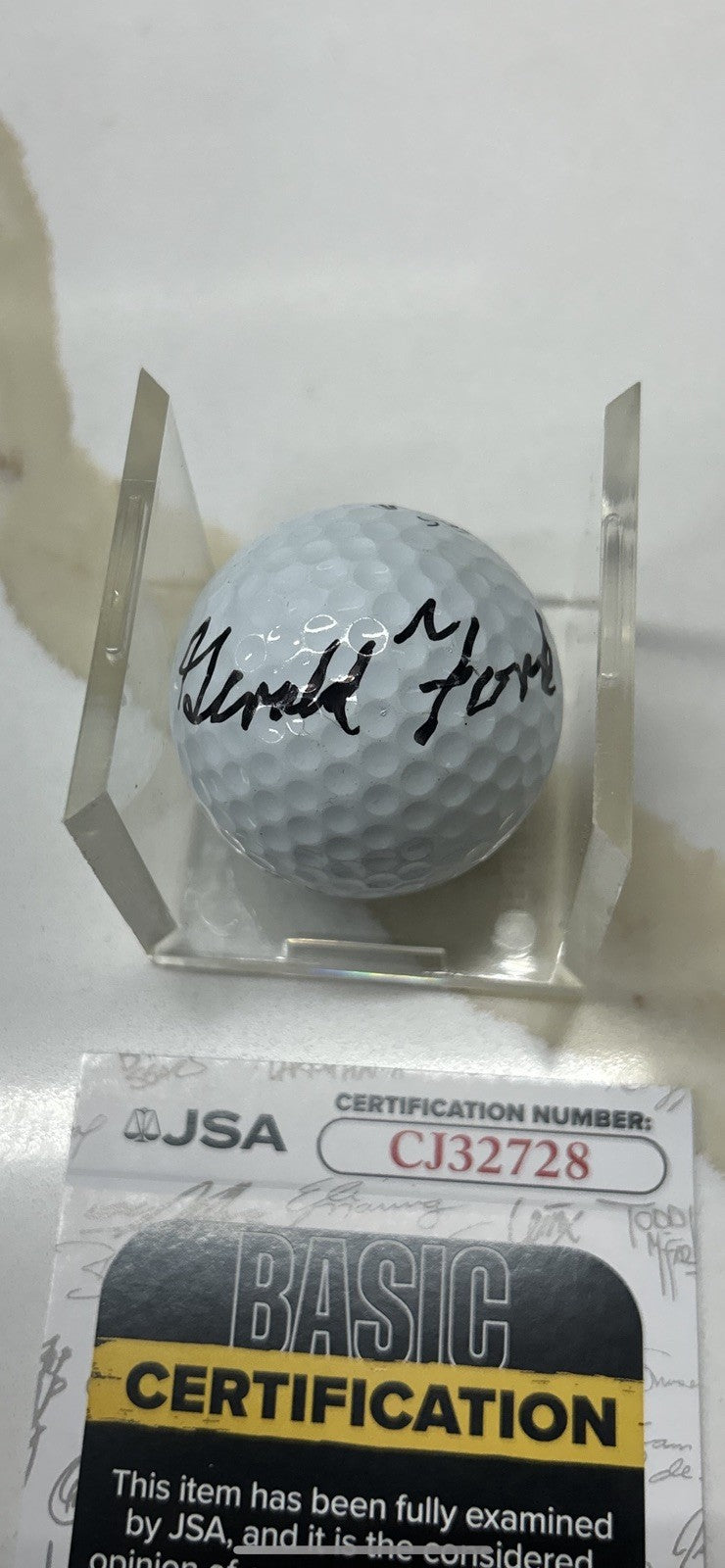 President Gerald Ford Signed Autograph Golf Ball Watergate JSA Certificate
