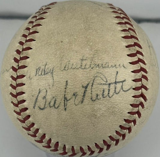 BABE RUTH Signed Spalding Baseball Mel Ott Ernie Lombardi RARE PSA LOA