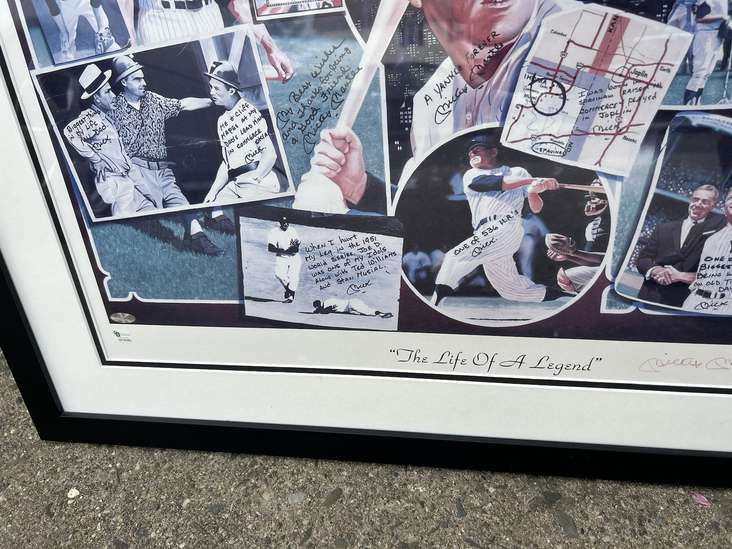 Autographed Mickey Mantle Lithograph The Life Of A Legend BAS LOA /2401 RARE