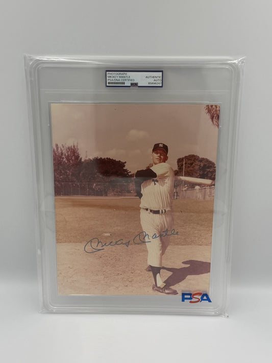 MICKEY MANTLE AUTOGRAPHED 8x10 Photo PSA/DNA SLABBED Photo Rare Signed Photo
