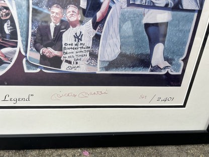 Autographed Mickey Mantle Lithograph The Life Of A Legend BAS LOA /2401 RARE
