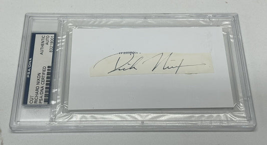 President Richard Nixon Bold Signed Cut Autograph PSA Encapsulated Rare Auto