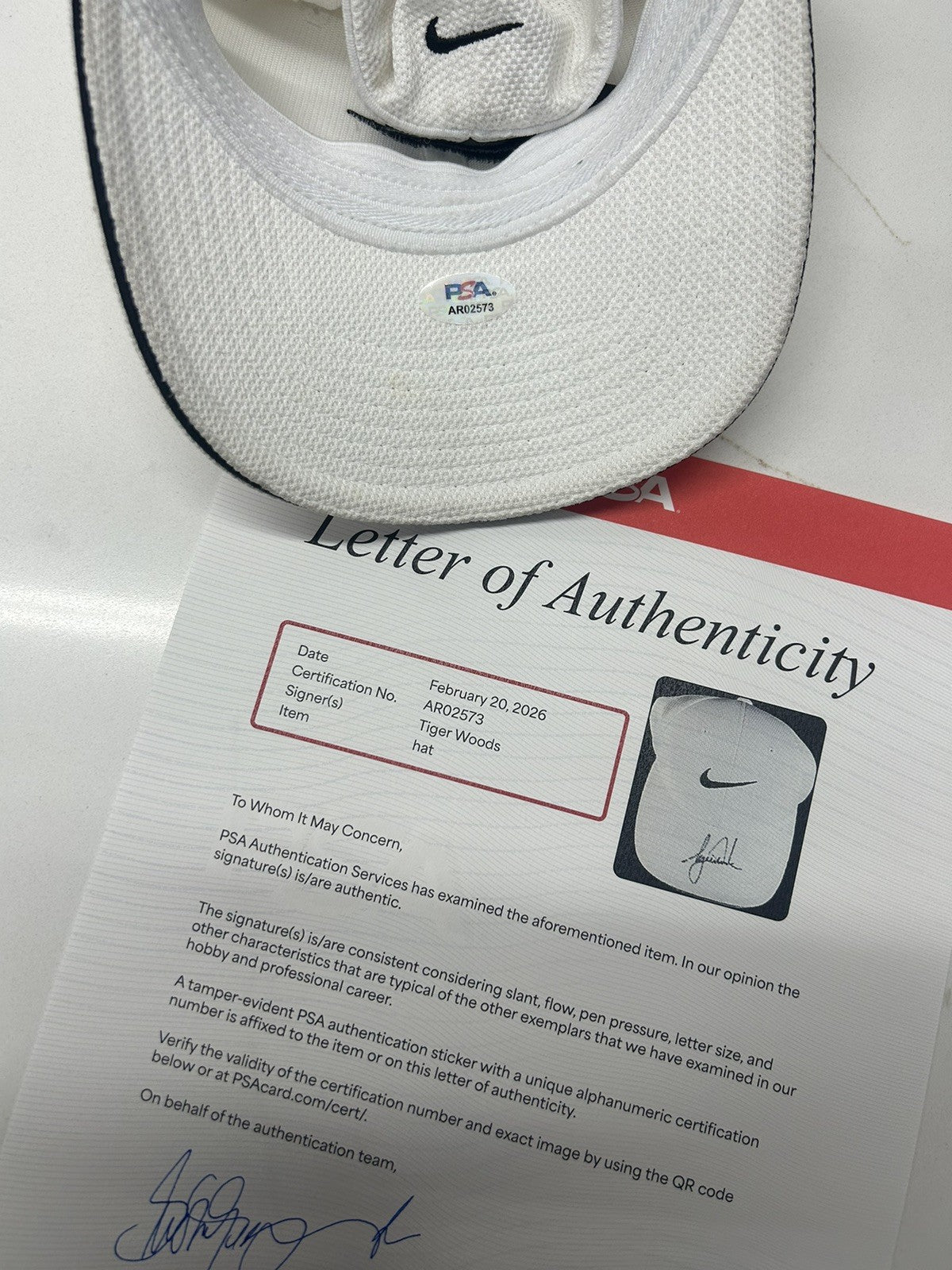 Tiger Woods Signed Autographed Nike Golf Hat Cap PSA DNA COA LOA