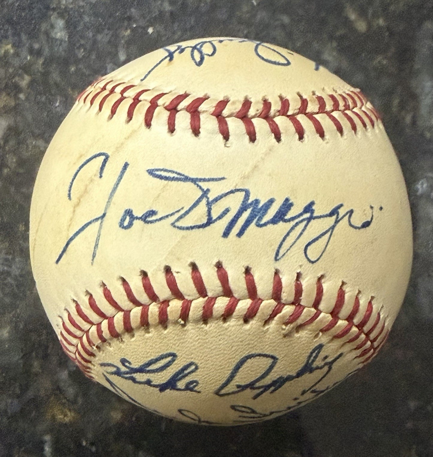 Joe Dimaggio Sandy Koufax Vin Scully +8 HOF Singer Multi Signed Baseball JSA LOA