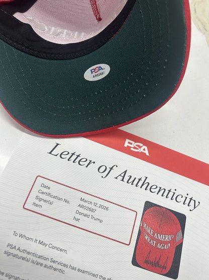 PRESIDENT DONALD J TRUMP SIGNED AUTOGRAPHED MAGA HAT PSA/DNA LOA RARE SIGNATURE
