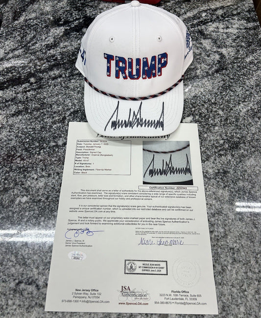PRESIDENT DONALD J TRUMP SIGNED AUTOGRAPHED MAGA  HAT JSA LOA RARE SIGNATURE