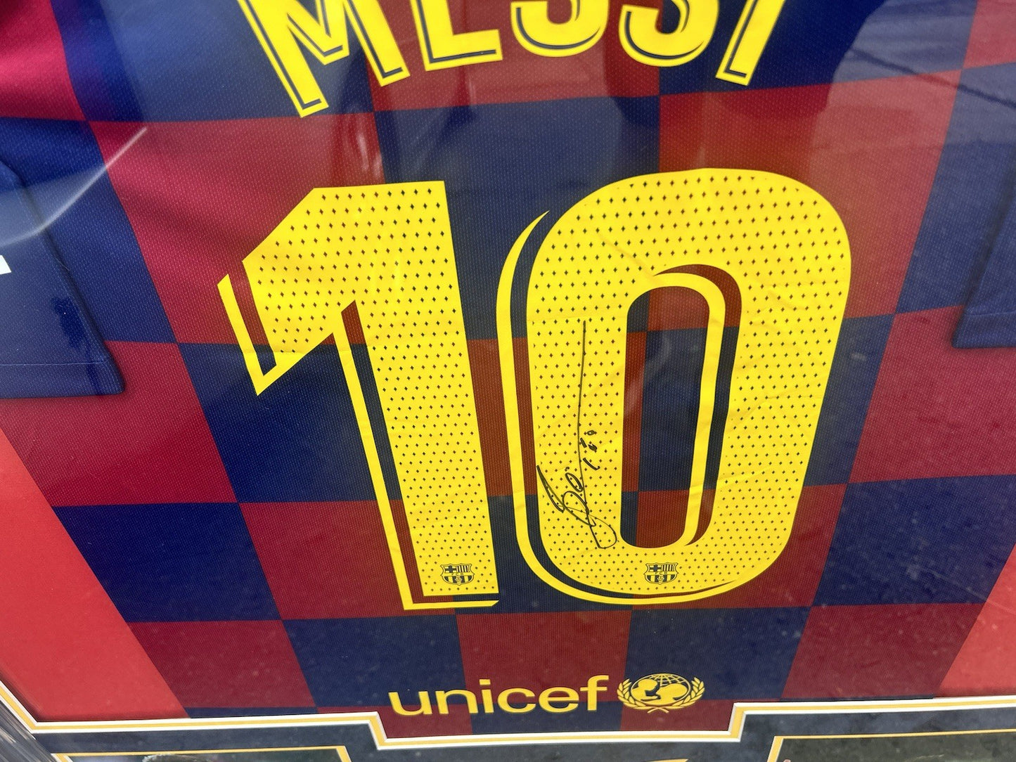 Framed Autographed/Signed Lionel Messi  FC Barcelona Jersey Beckett BAS LOA RARE