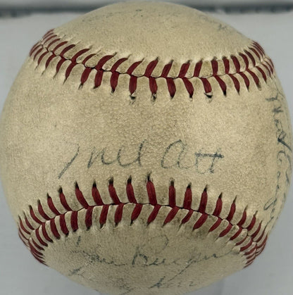 BABE RUTH Signed Spalding Baseball Mel Ott Ernie Lombardi PSA Authenticated RARE